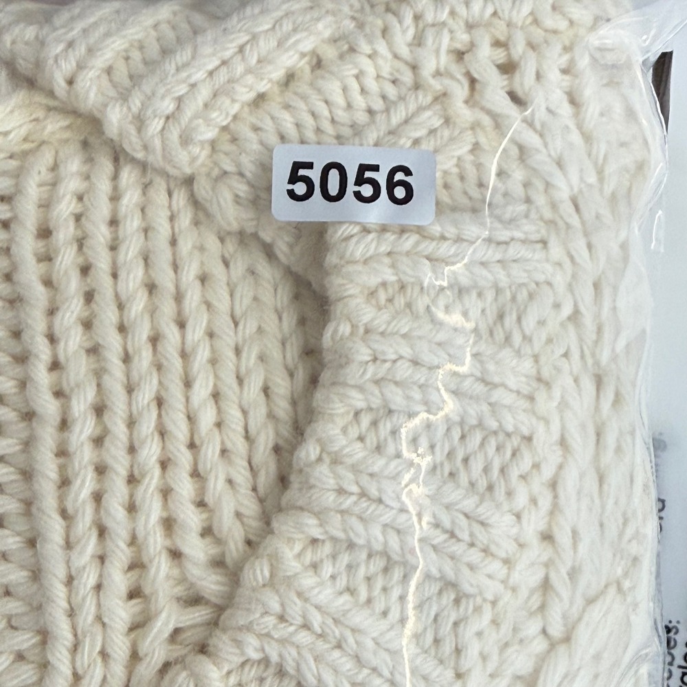 Abercrombie Fitch Cream Cable Fisherman Knit Crew Neck Sweater Women Size L - Picture 9 of 9